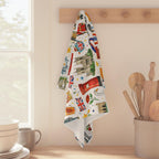 England Icons Microfiber Tea Towel | London Landmarks, Union Jack, Tea Motifs
