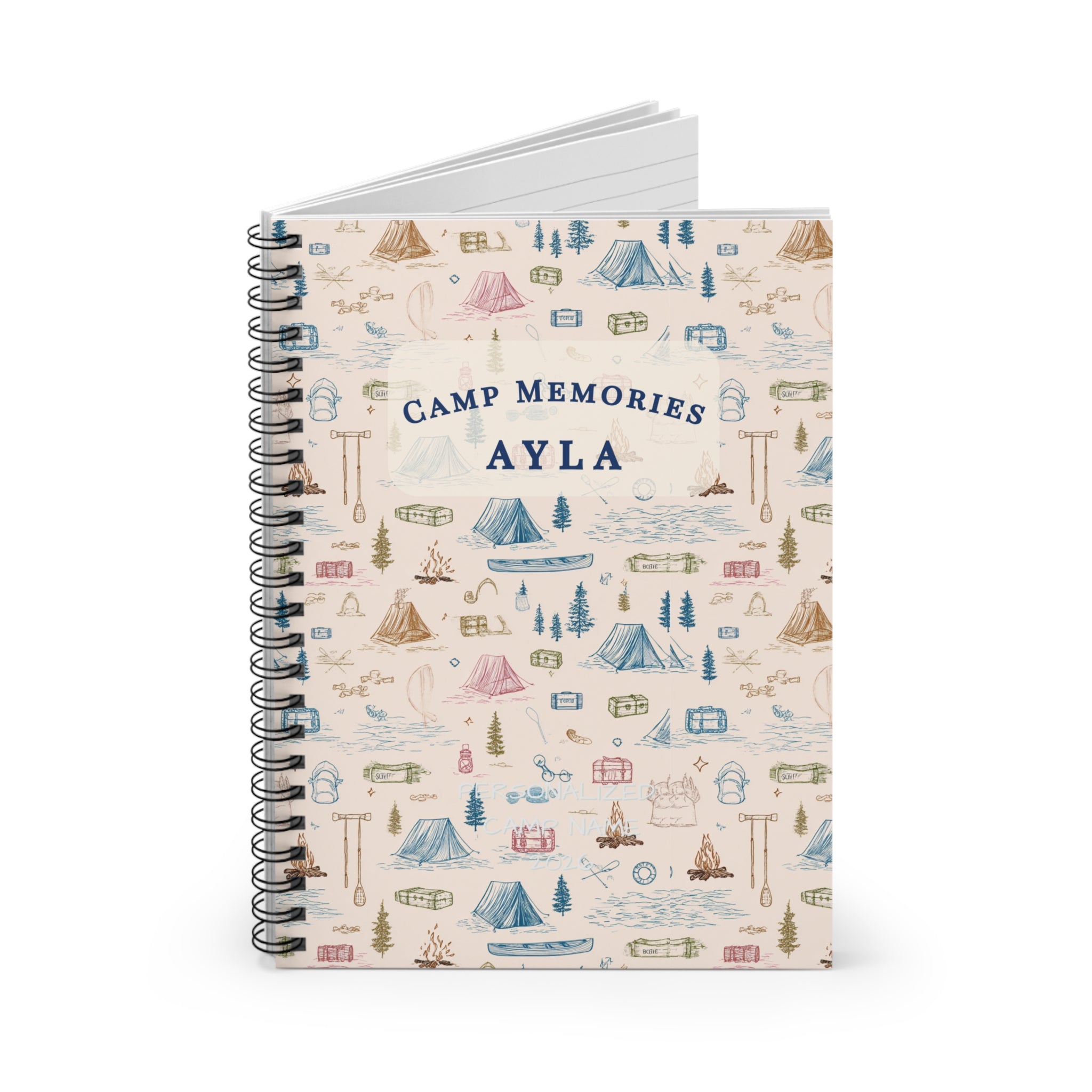 Personalized Camp Journal | Classic Camp Design | Spiral Notebook