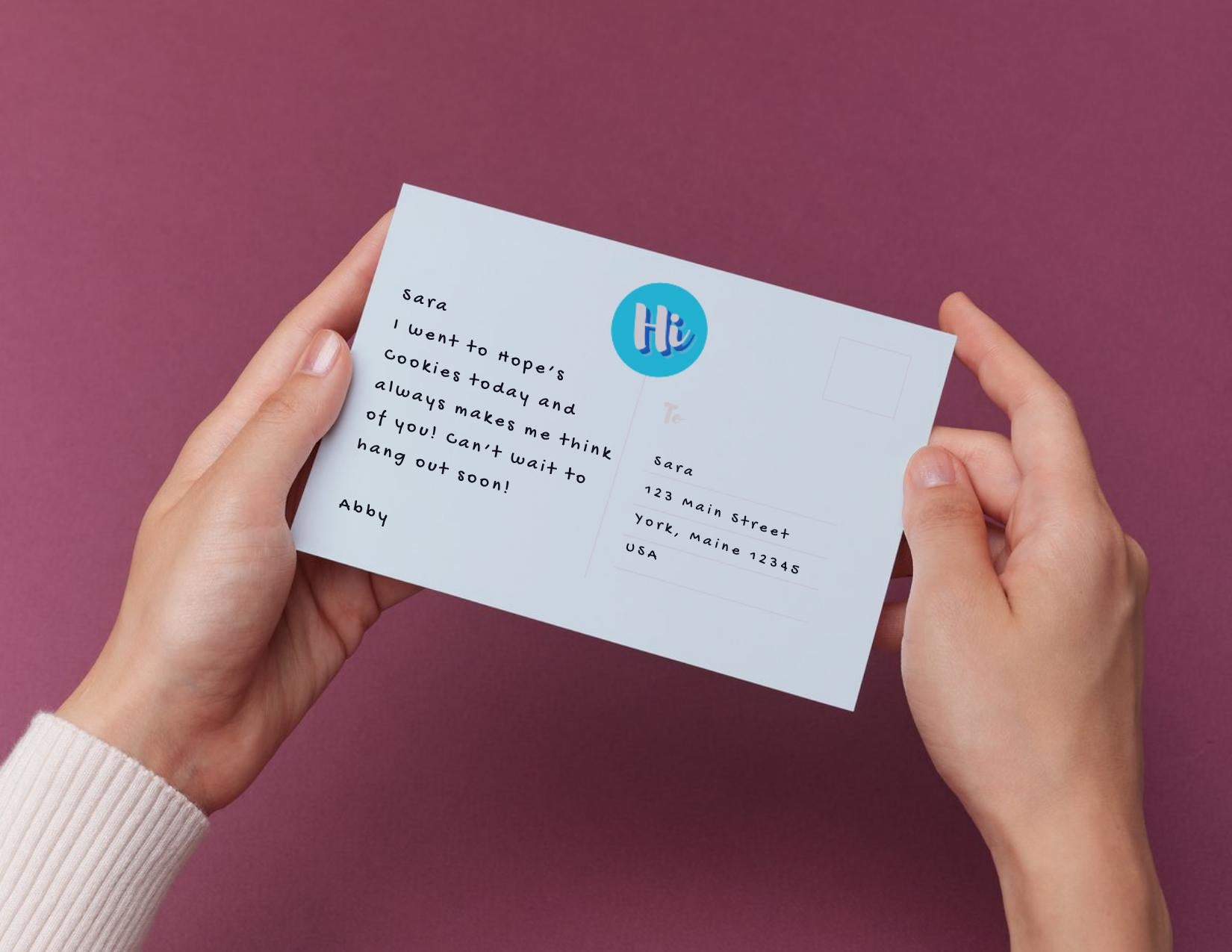 Happy Mail Postcards | Blue | No envelopes needed