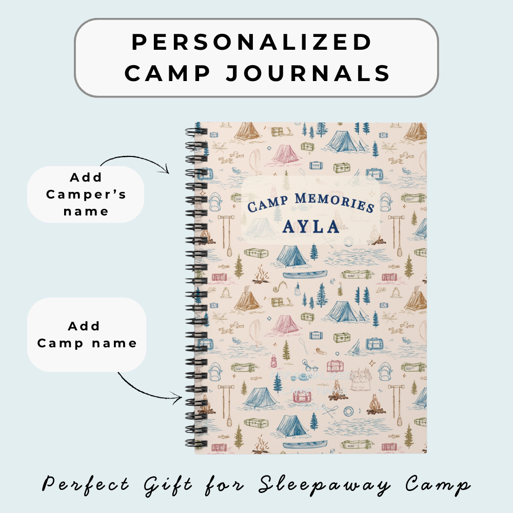 Personalized Camp Journal | Classic Camp Design | Spiral Notebook