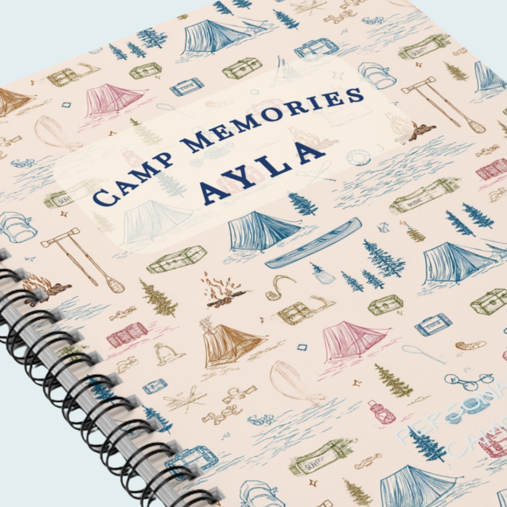 Personalized Camp Journal | Classic Camp Design | Spiral Notebook