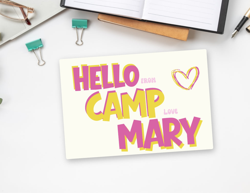 Personalized Camp Postcards: Summer Camp Care Package | Pink