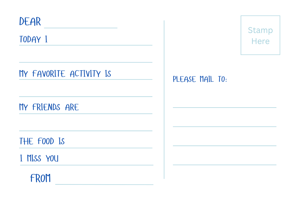 Personalized Camp Postcards: Summer Camp Care Package | Pink
