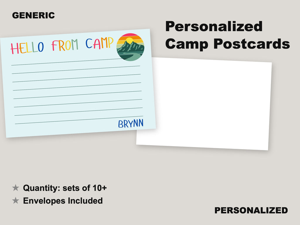 Personalized Camp Notecards with Envelopes | Summer Camp Care Package