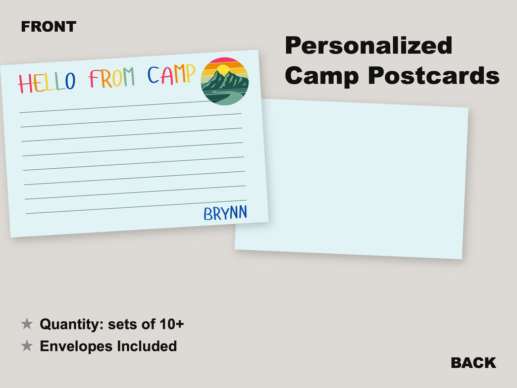 Personalized Camp Notecards with Envelopes | Summer Camp Care Package