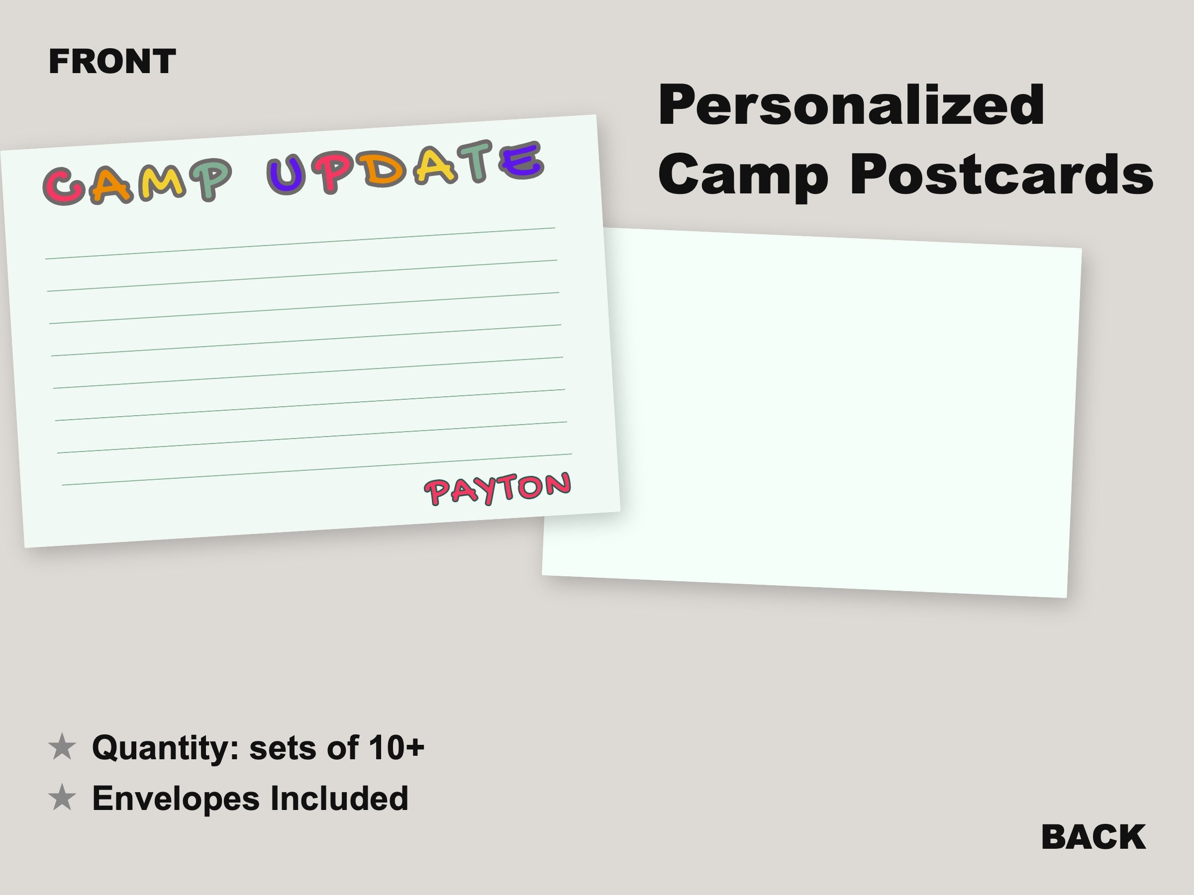 Personalized Camp Notecards with Envelopes