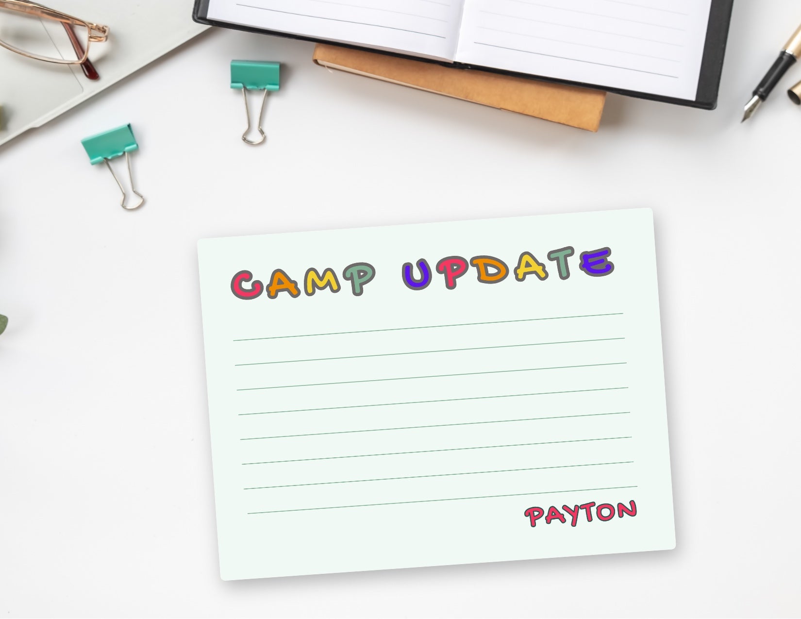 Personalized Camp Notecards with Envelopes