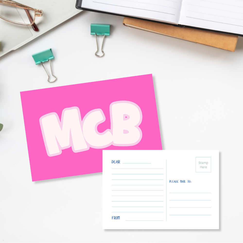 Personalized Initials Postcards | Camp Stationery | Summer Camp Care Package