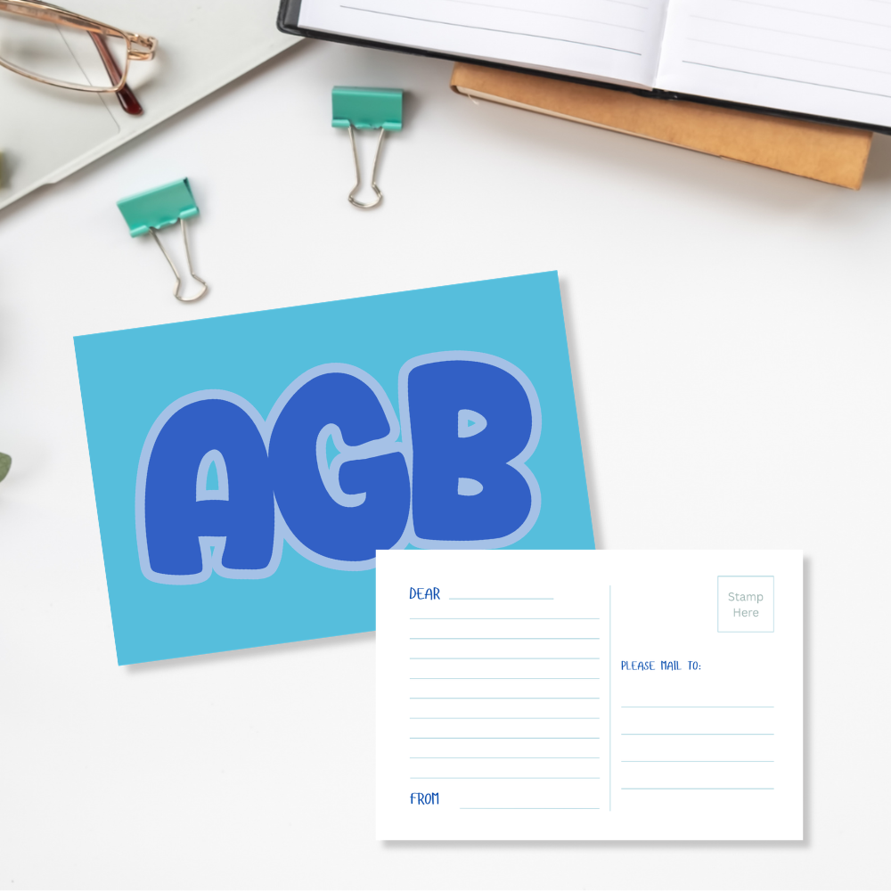 Personalized Initials Postcards