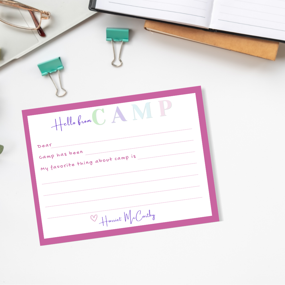 Personalized Camp Notecards