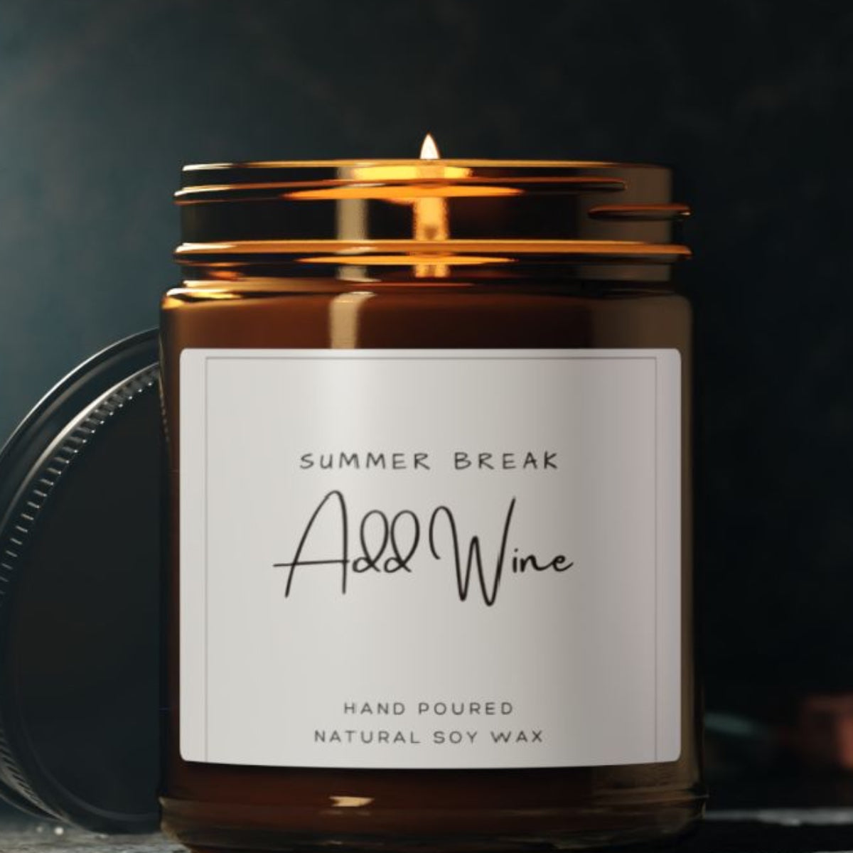 Summer Break Add Wine Candle