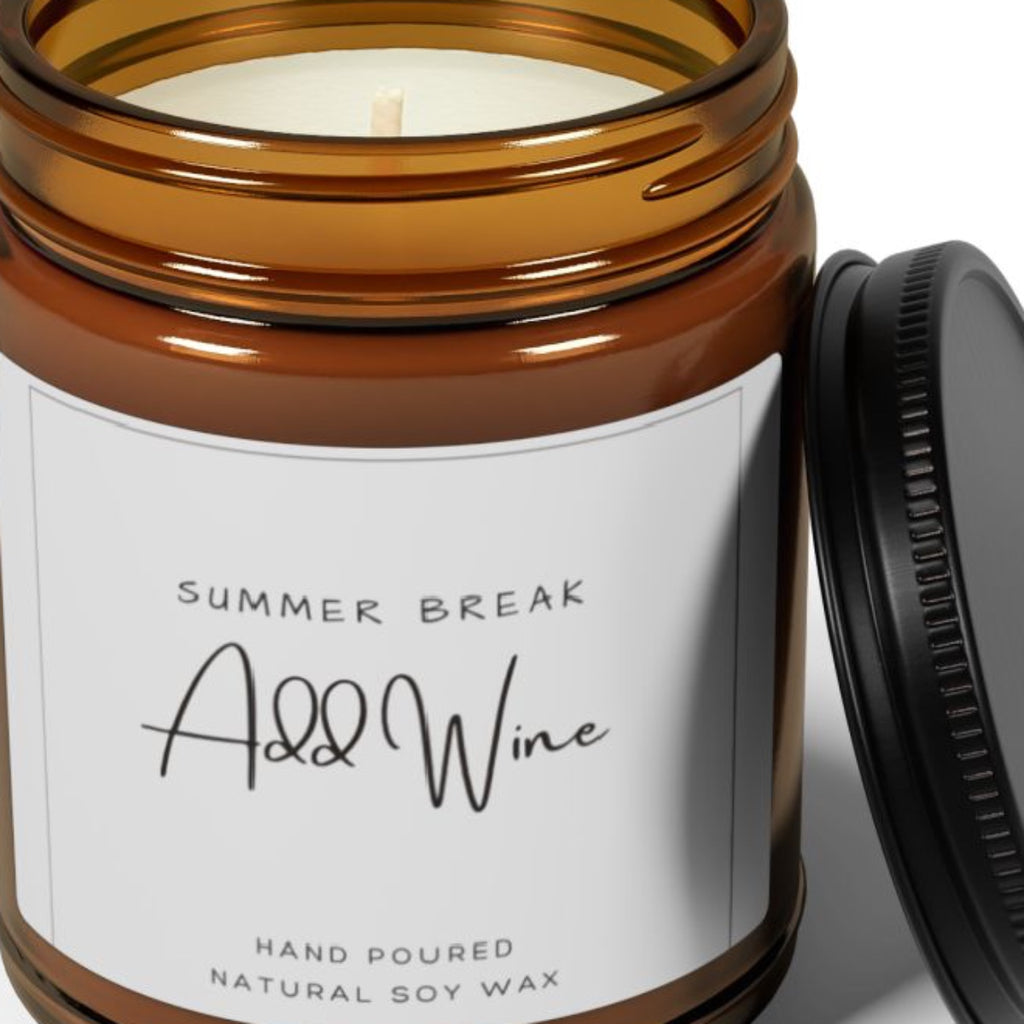 Summer Break Add Wine Candle