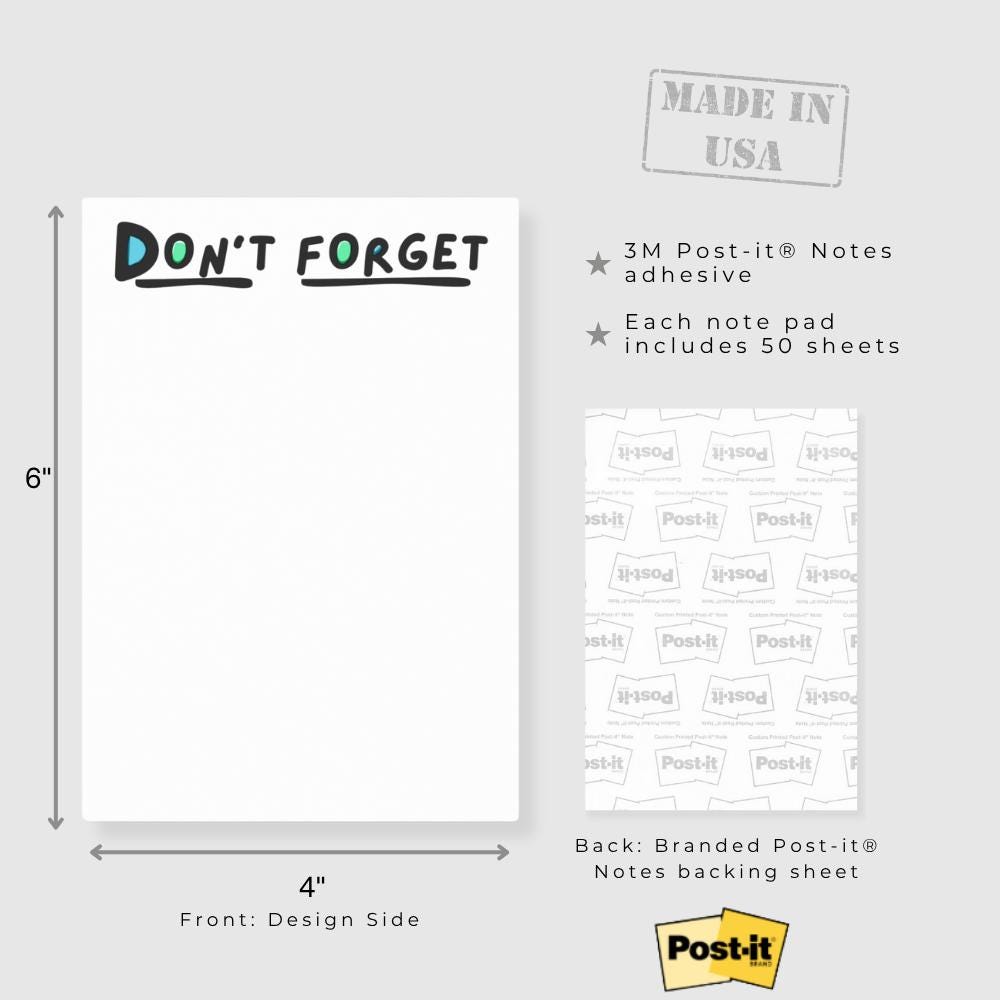 To Do List & Don't Forget Post-it Notes: 4x6