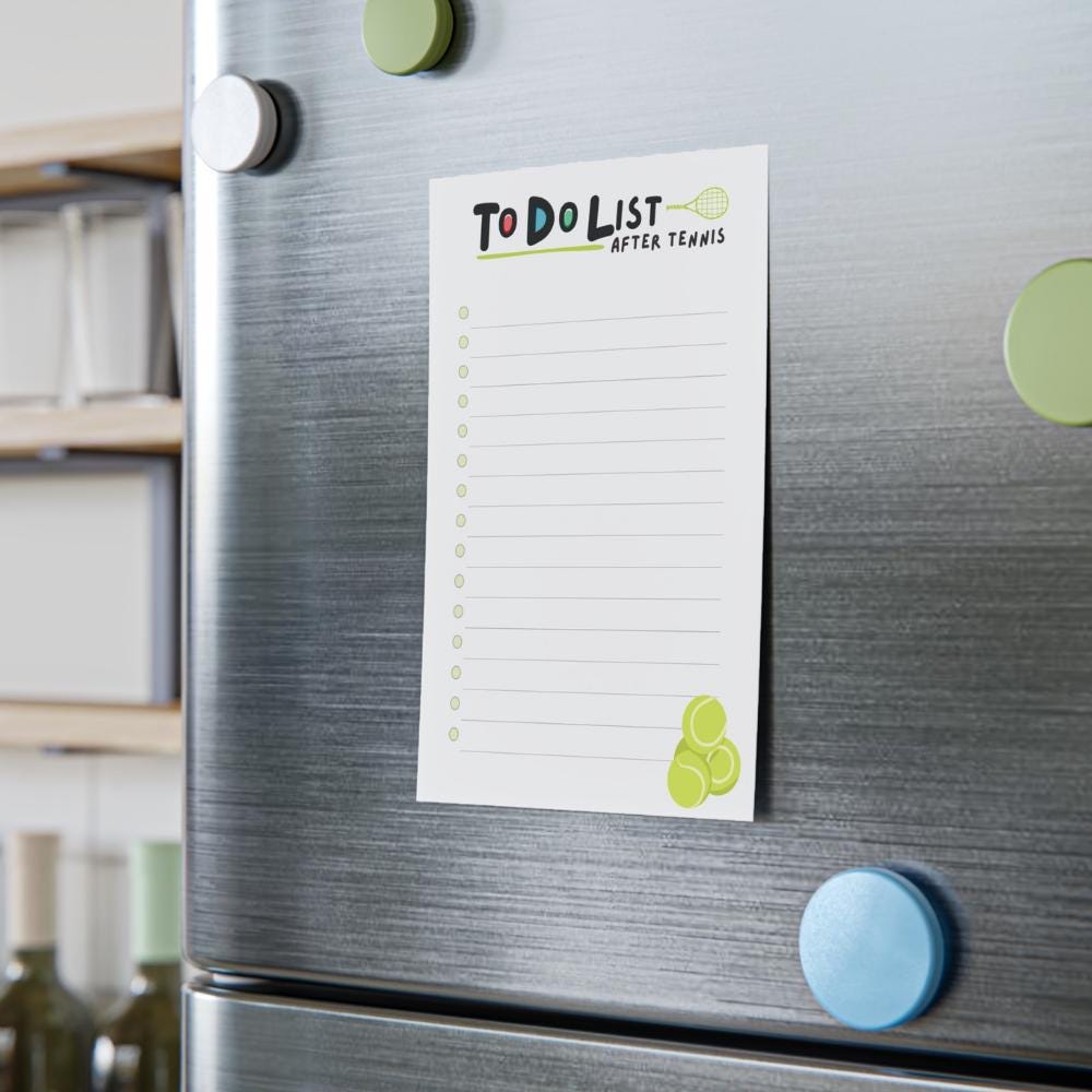 Tennis To-Do List Post-it Notes: 4x6" After Tennis Planner