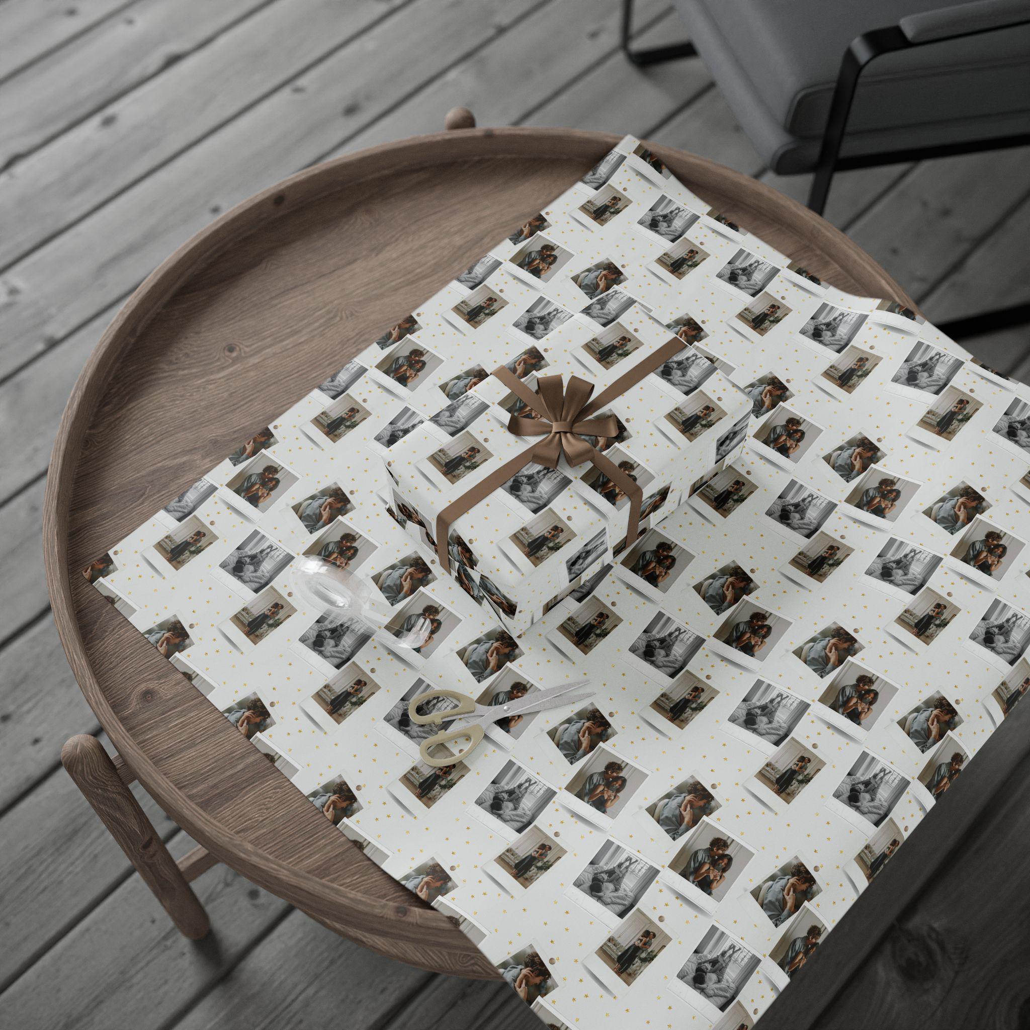 Photo Collage Polaroid Pattern Wrapping Paper | Custom Photo Gift Wrap