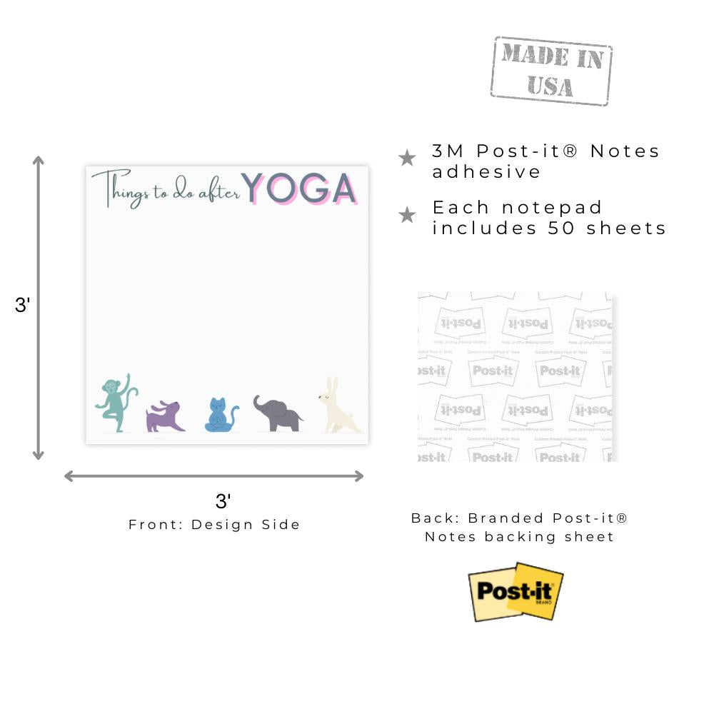 Funny Yoga Post-it Notes: To-Do List 4x6" and / or 3x3"