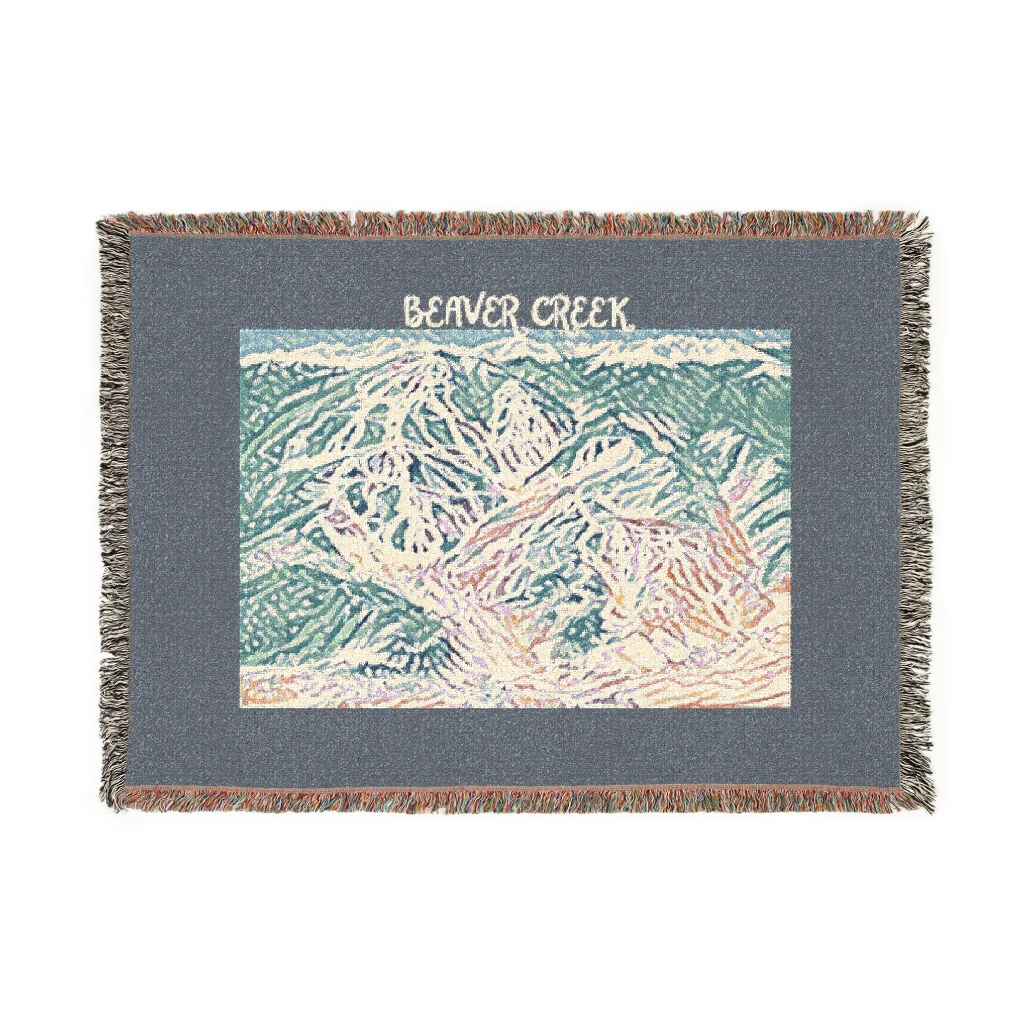 Beaver Creek Ski Resort Artistic Map Woven Blanket. Option to  Personalized