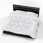 Colorful Playful Yoga Animal Pattern Blanket | Velveteen Plush Blanket