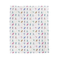 Colorful Playful Yoga Animal Pattern Blanket | Velveteen Plush Blanket