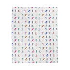 Colorful Playful Yoga Animal Pattern Blanket | Velveteen Plush Blanket