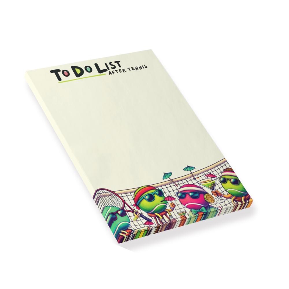 Funny Tennis Post-it Notes: Tennis Players' To-Do List 4x6"