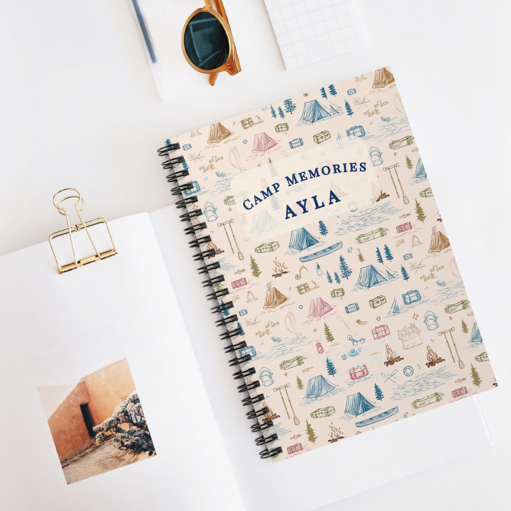 Personalized Camp Journal | Classic Camp Design | Spiral Notebook