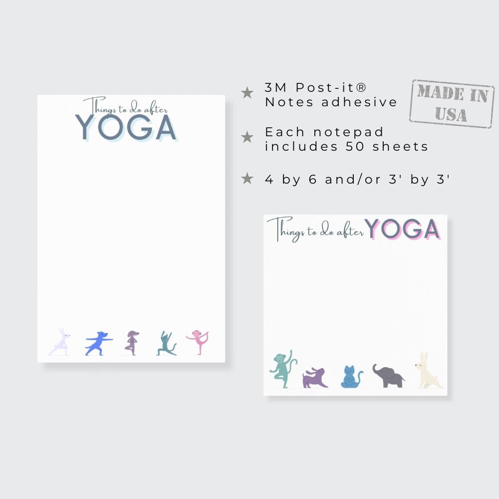Funny Yoga Post-it Notes: To-Do List 4x6" and / or 3x3"