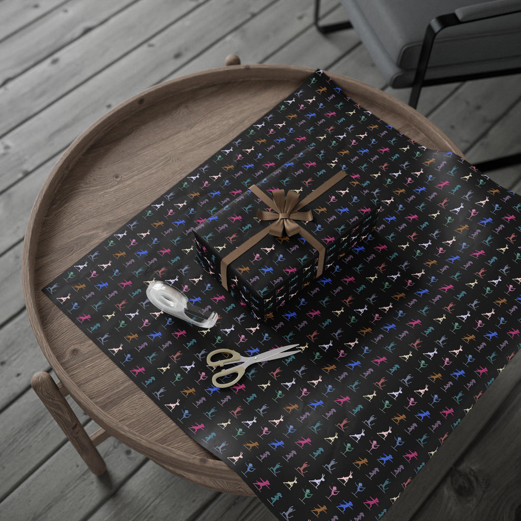 Yoga Dancing Animal Wrapping Paper | Black or White Background