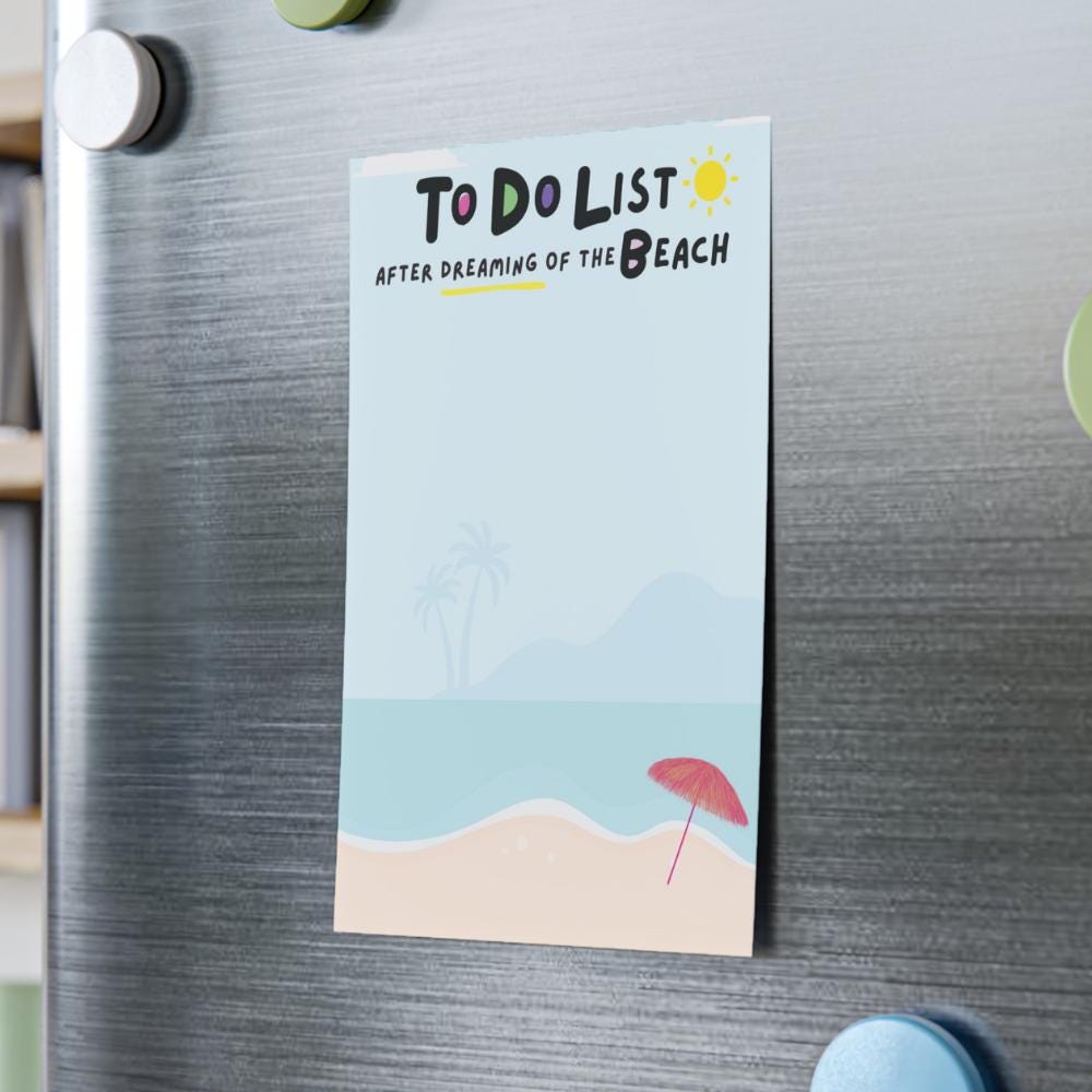 Funny Beach Post-it Notes: Beach Lover To-Do List 4x6"