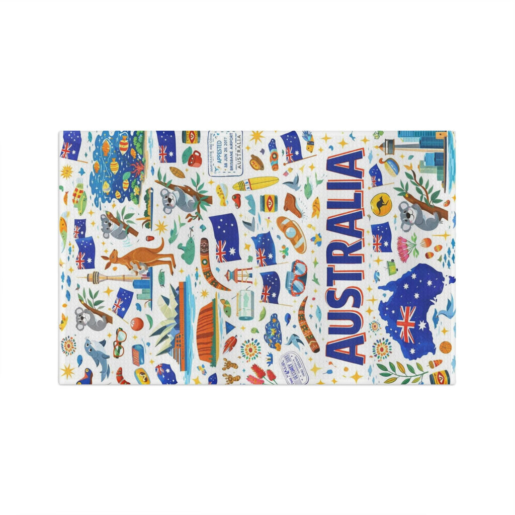 Australian Icons and Landmarks Microfiber Tea Towel | Australia Day