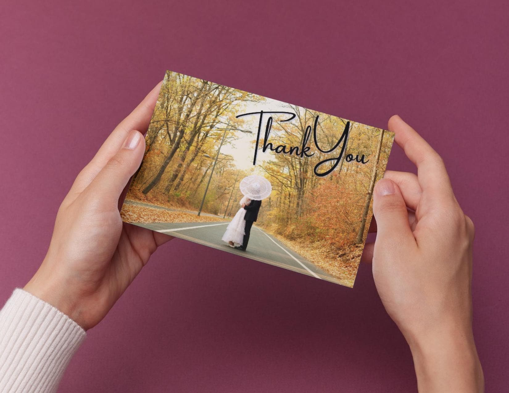Custom Wedding Photo Thank You Postcards: Personalized Keepsake