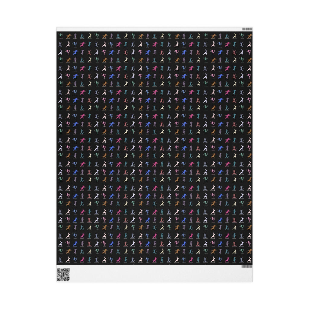 Yoga Dancing Animal Wrapping Paper | Black or White Background