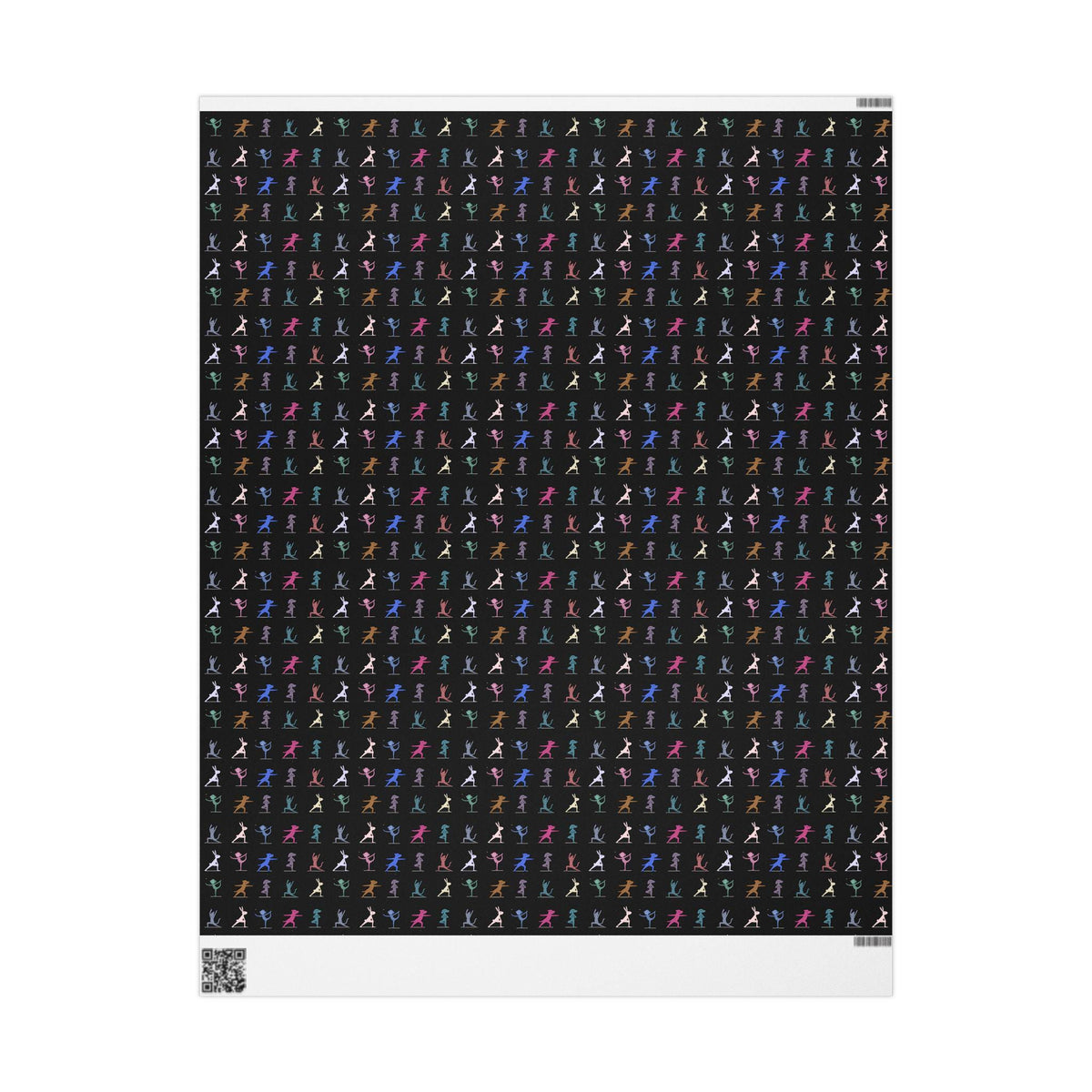 Yoga Dancing Animal Wrapping Paper | Black or White Background