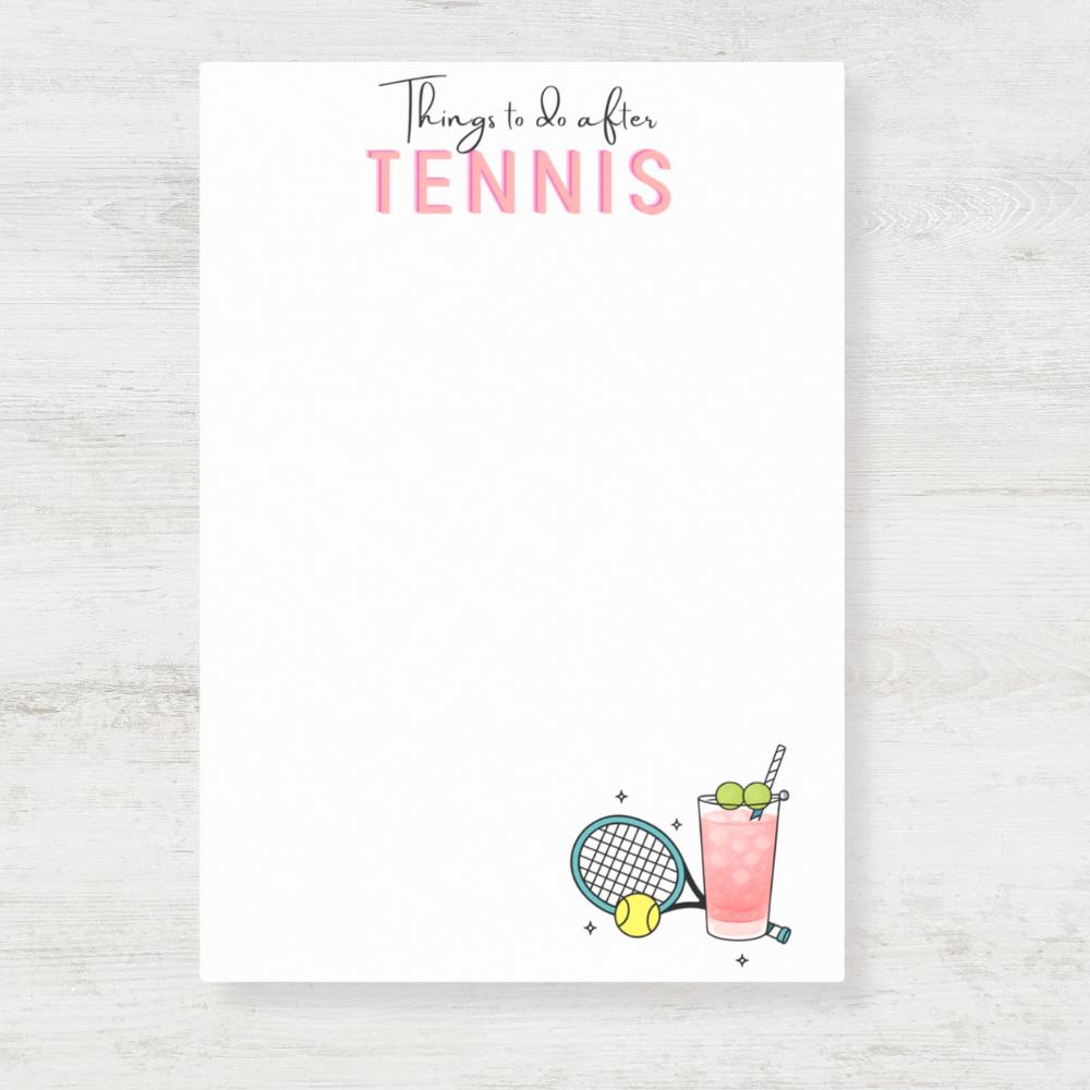 Funny Tennis Post-it Notes: Tennis Players' To-Do List 4x6"