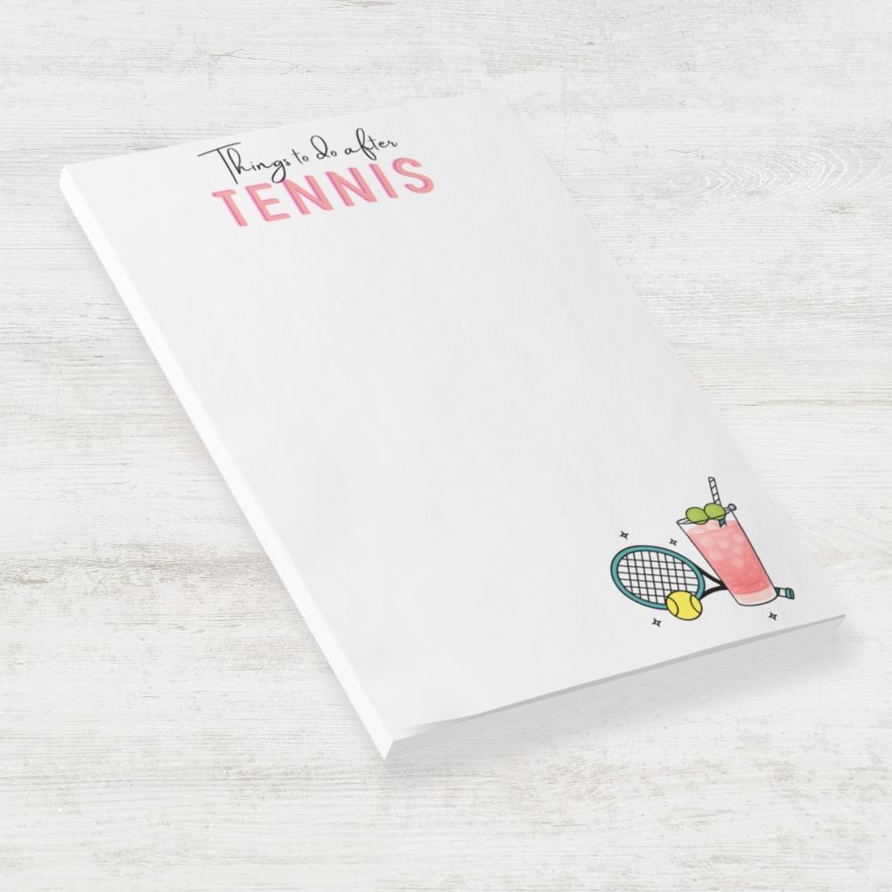 Funny Tennis Post-it Notes: Tennis Players' To-Do List 4x6"