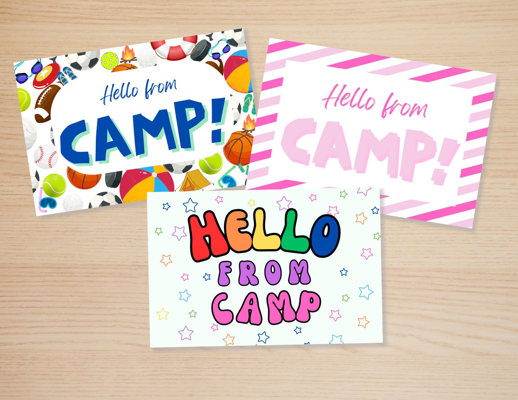 Summer Camp Postcards: Fun Colorful Stationery, Set of 18