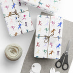 Yoga Dancing Animal Wrapping Paper | Black or White Background