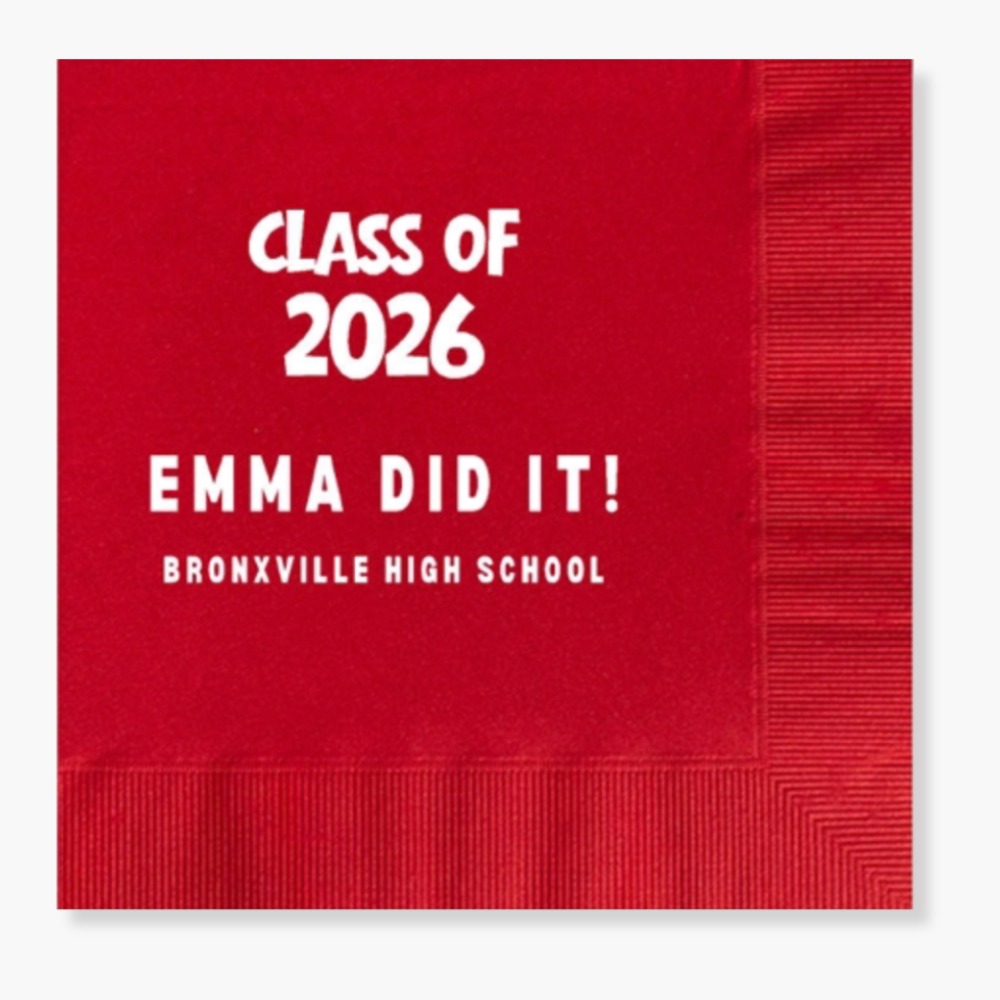 Graduation Napkins: She/He/Name did it