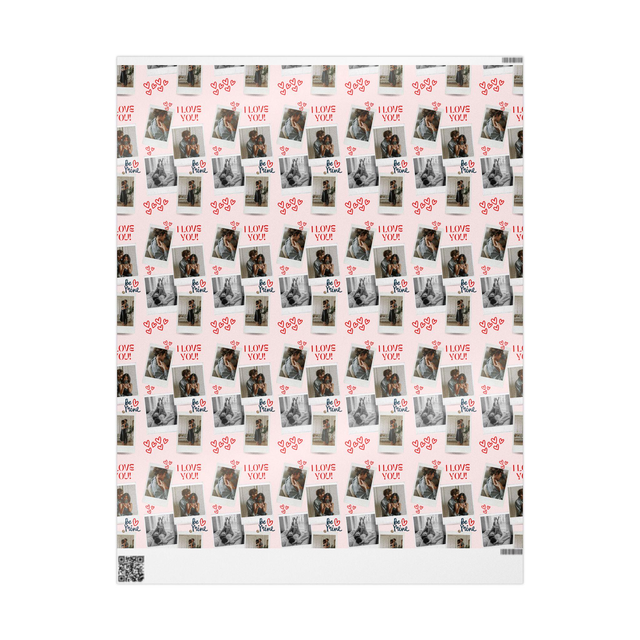 Personalized Valentine Photo Collage Wrapping Paper