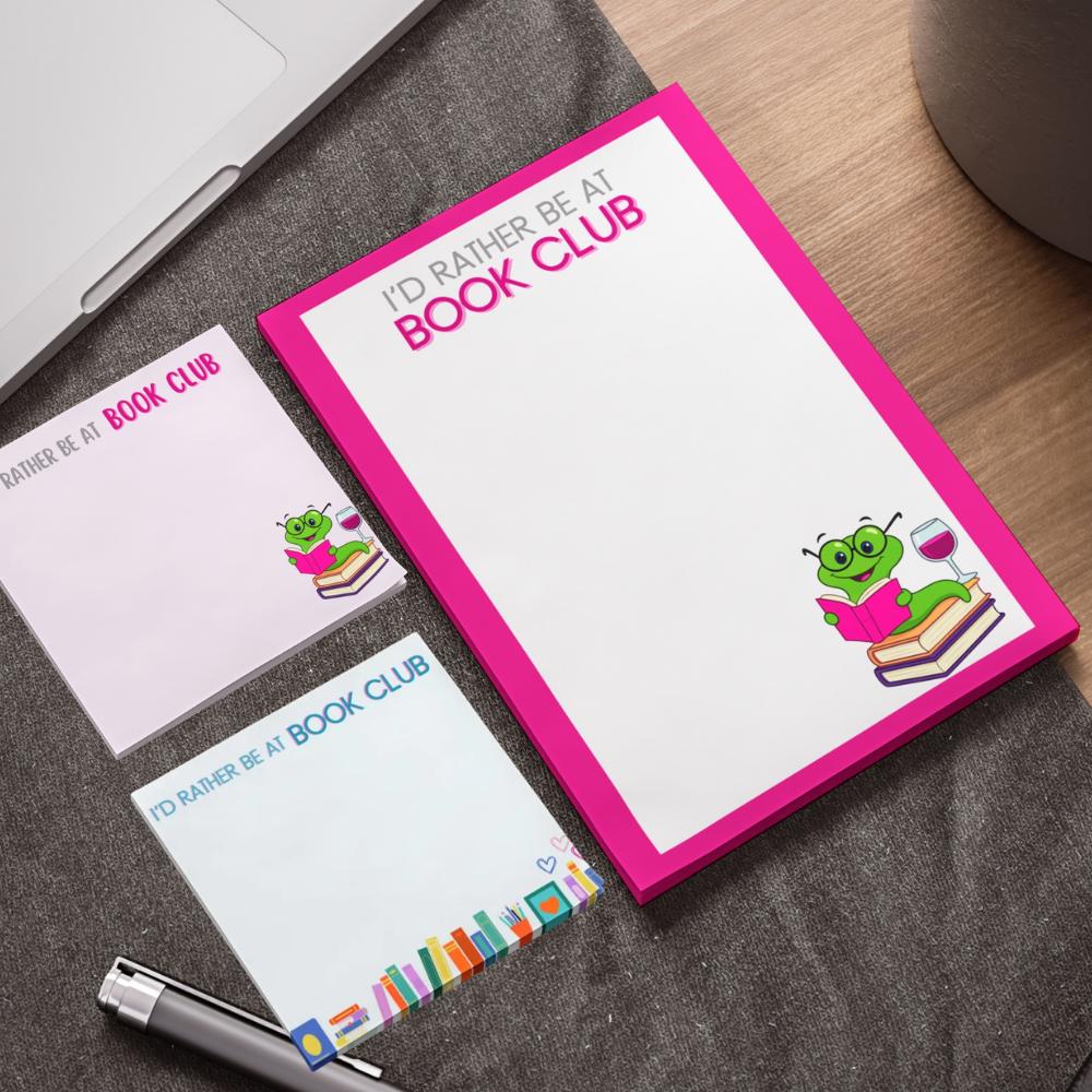 Funny Book Club Post-it Notes: To-Do List 4x6" and / or 3x3"