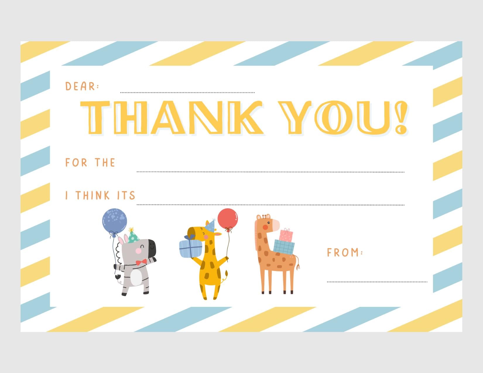 Kids Fill-in Thank You Postcards: Multi Pack