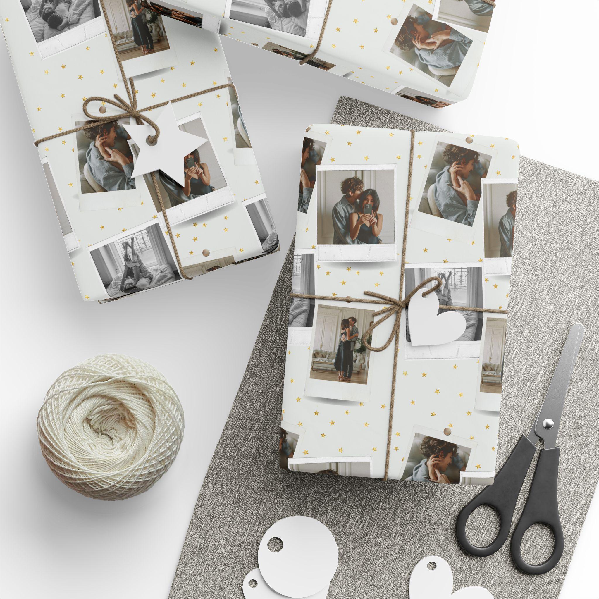 Photo Collage Polaroid Pattern Wrapping Paper | Custom Photo Gift Wrap