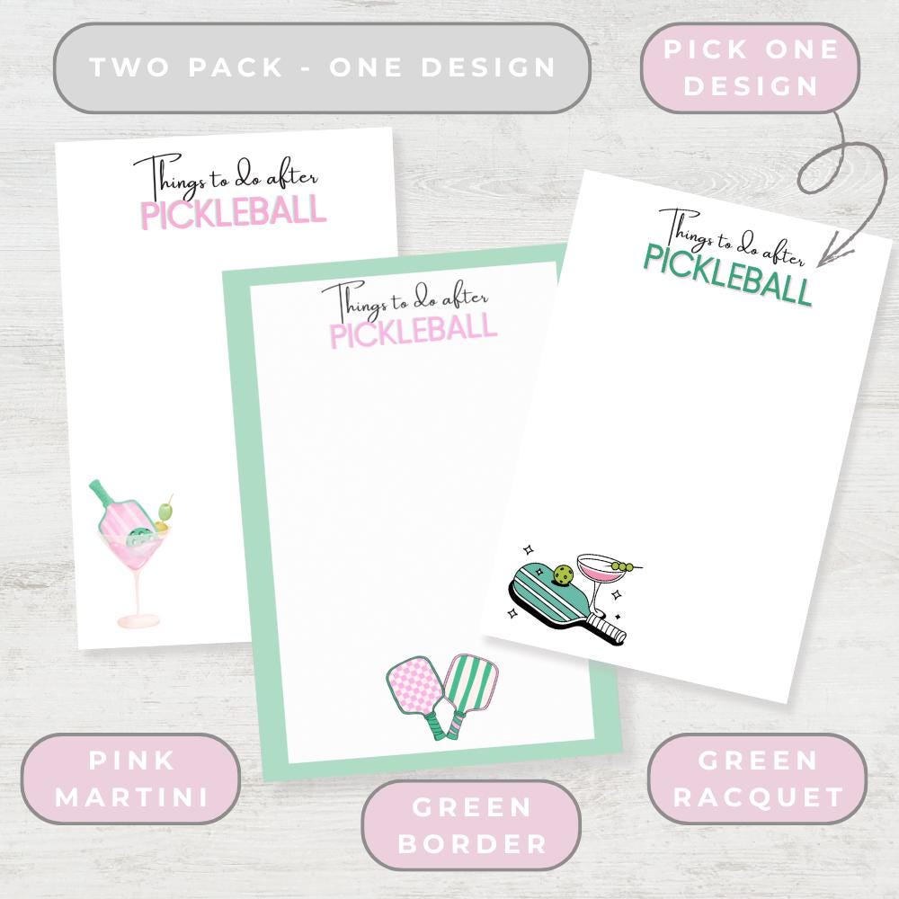 Funny Pickleball Post-it Notes: Pickleball Players' To-Do List 4x6"