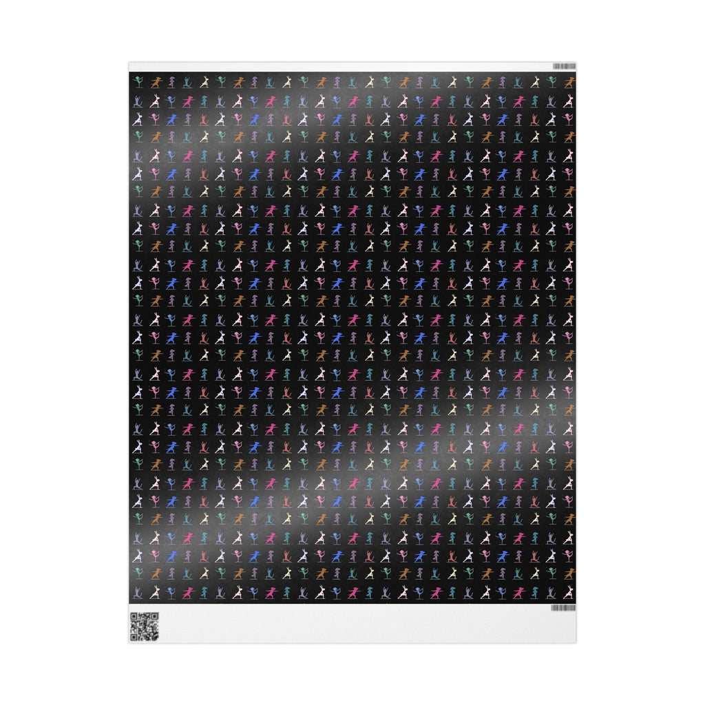 Yoga Dancing Animal Wrapping Paper | Black or White Background