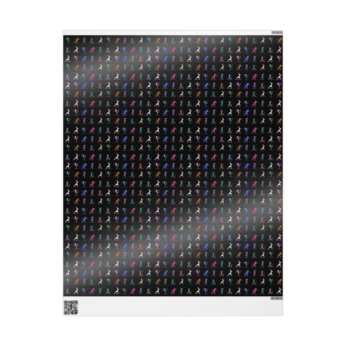 Yoga Dancing Animal Wrapping Paper | Black or White Background