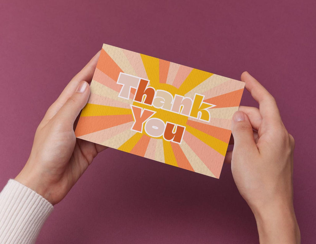 Vintage Sunshine Thank You Postcards: Small Business Gratitude
