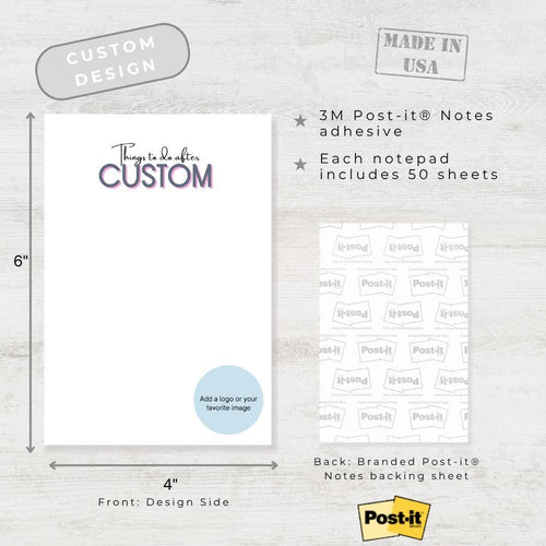 Custom Logo Post-it Note Pads, Bulk Order Corporate or Team Gifts