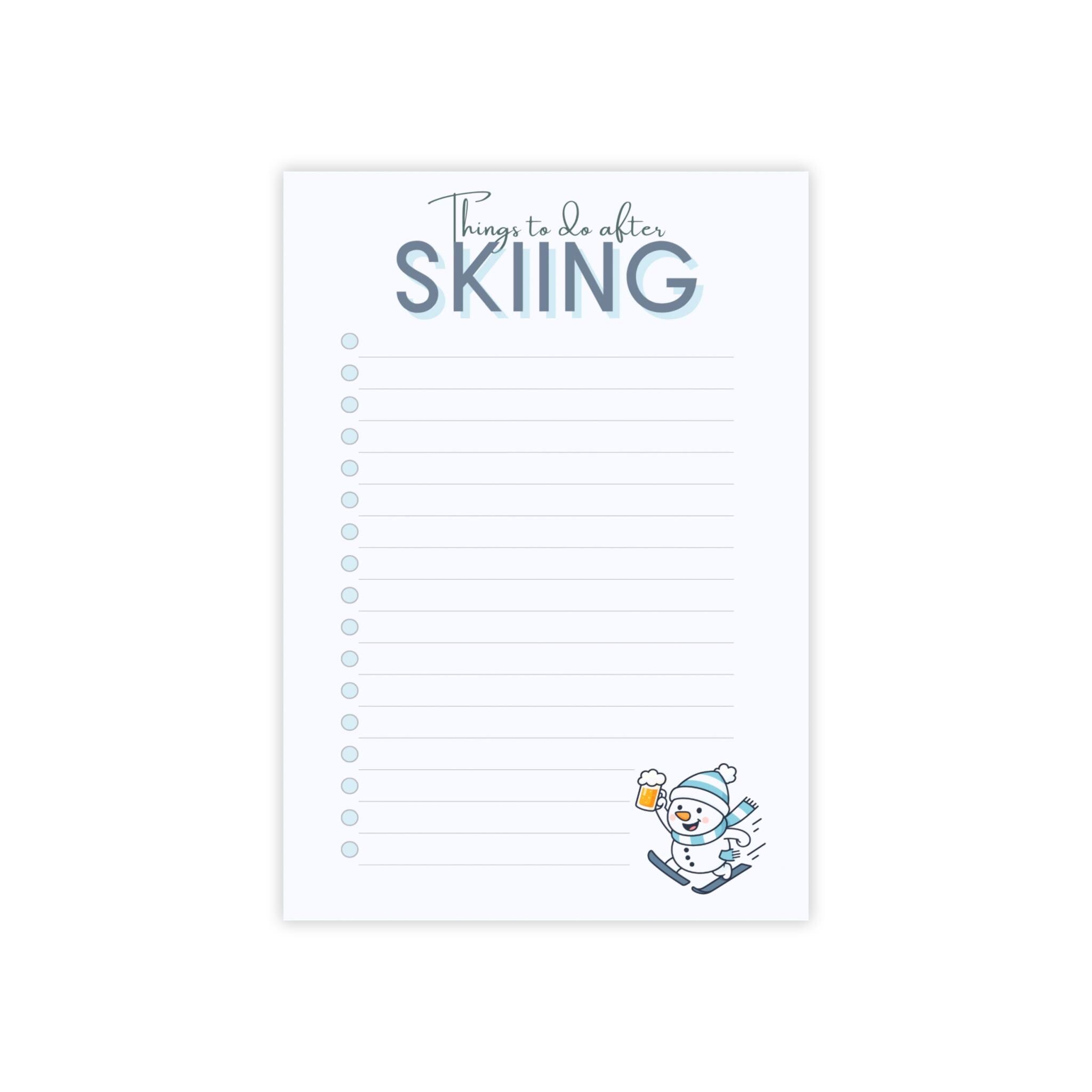 Funny Skiing & Snowboarding Post-it Notes: To-Do List 4x6"