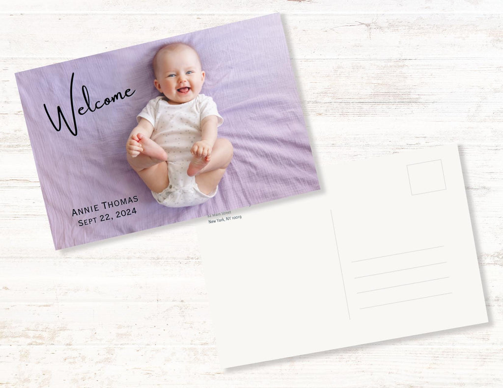 Custom Baby Announcement Photo Postcards: Personalized Keepsake