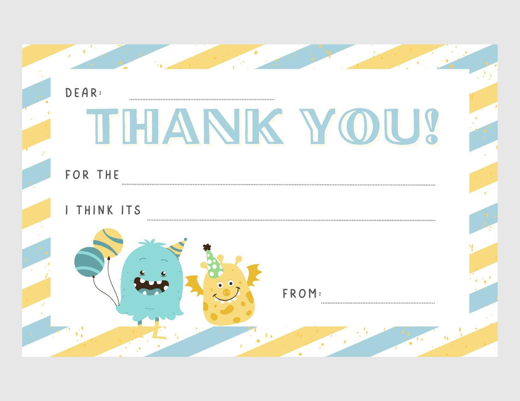 Monster Duo Thank you Postcards